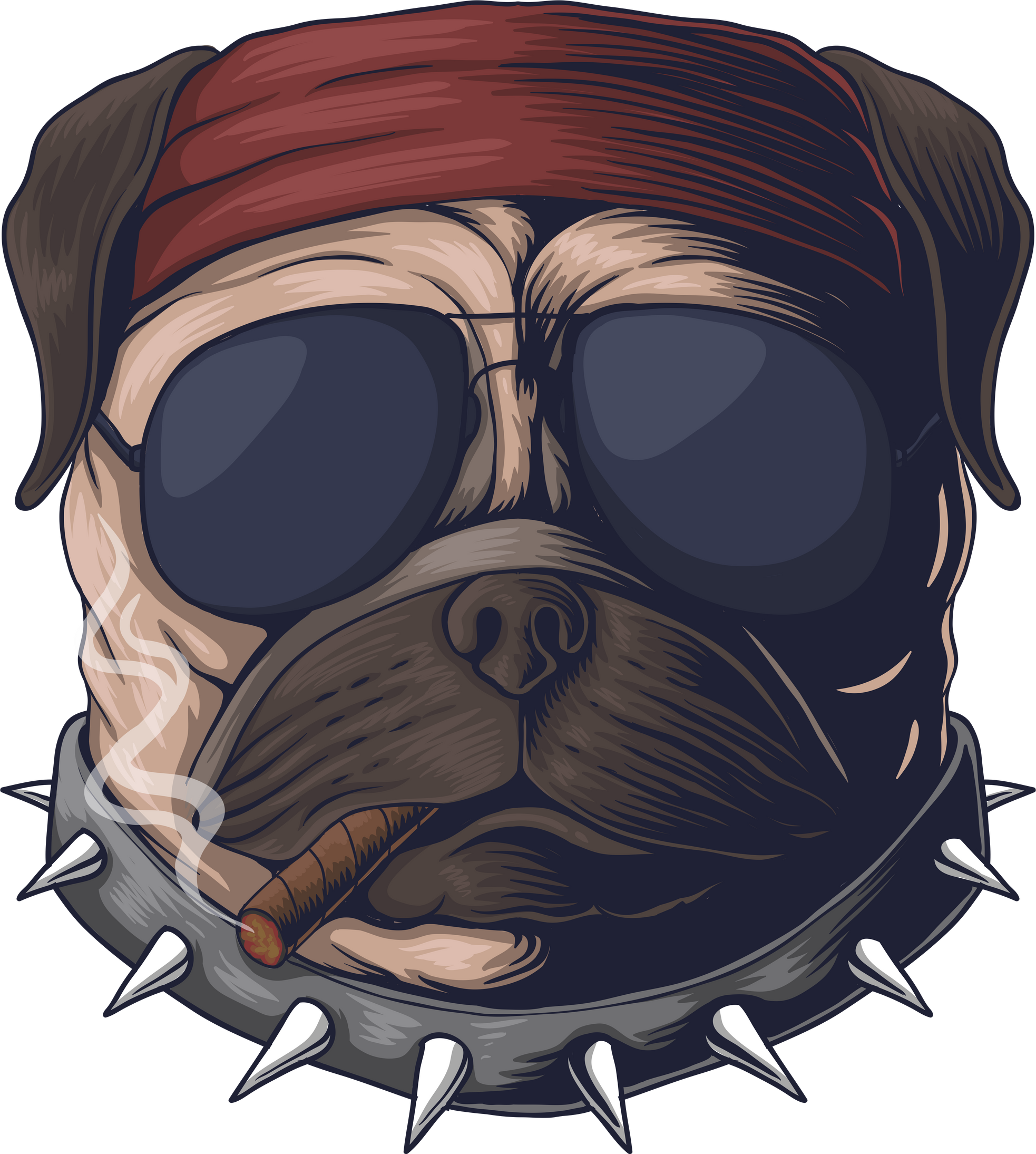 Pitbull Head Illustration